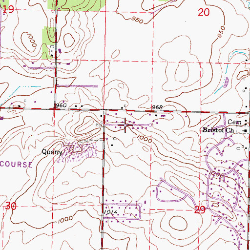 Topographic Map of Hilton Estates, WI