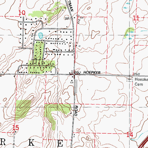 Topographic Map of Hoepkers Corners, WI