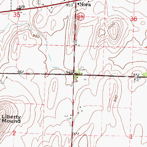 Topographic Map of Hoffman Corners, WI