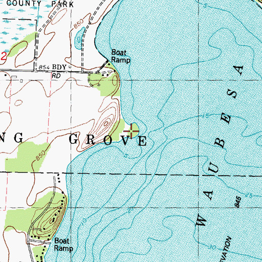 Topographic Map of Hog Island, WI