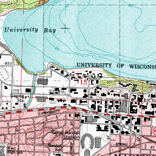 Topographic Map of Holt Commons, WI