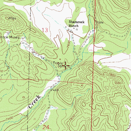 Topographic Map of Triple S Mine, CO