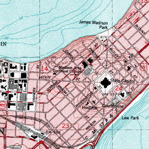 Topographic Map of Holy Redeemer Church, WI