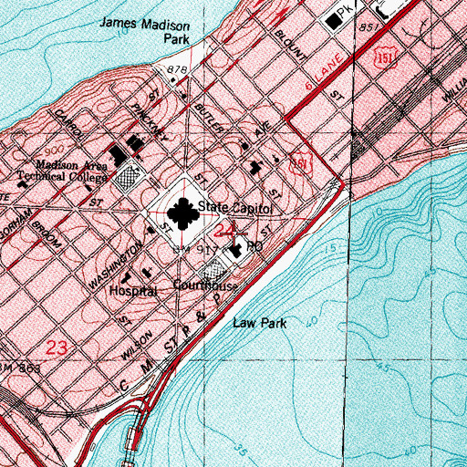 Topographic Map of Hooleys Opera House (historical), WI