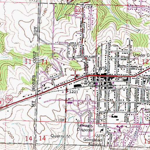 Topographic Map of Immanuel Lutheran Church, WI