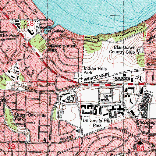 Topographic Map of Indian Hills Park, WI
