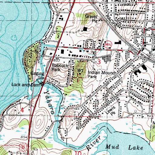 Topographic Map of Indian Mound Park, WI