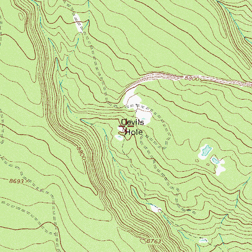 Topographic Map of Devils Hole, CO
