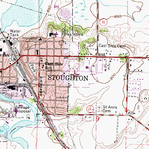 Topographic Map of Kegonsa Elementary School, WI