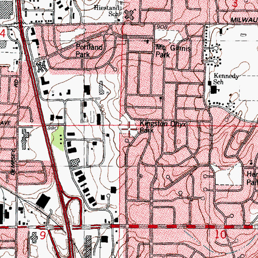Topographic Map of Kingston Onyx Park, WI