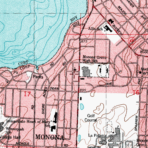 Topographic Map of Klinke Service Center Shopping Center, WI