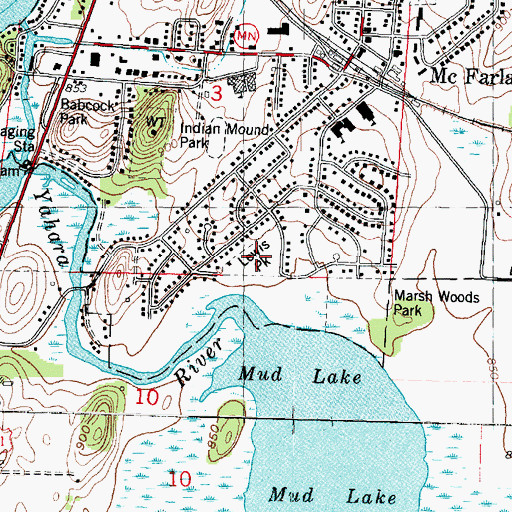 Topographic Map of Lewis Park, WI