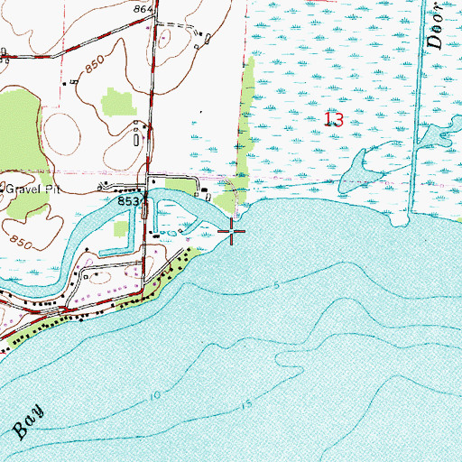 Topographic Map of Lone Tree Point, WI