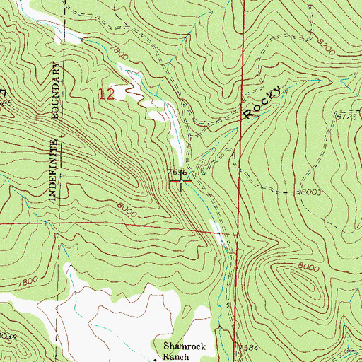 Topographic Map of Rocky Canyon, CO