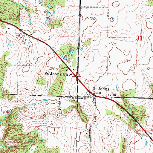 Topographic Map of Lutheran Hill, WI