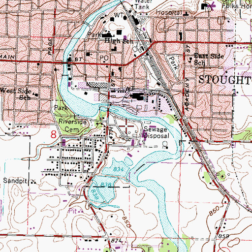 Topographic Map of Mandt Park, WI