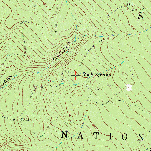 Topographic Map of Rock Spring, CO