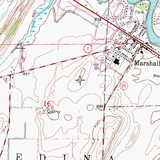 Topographic Map of Marshall Elementary School, WI