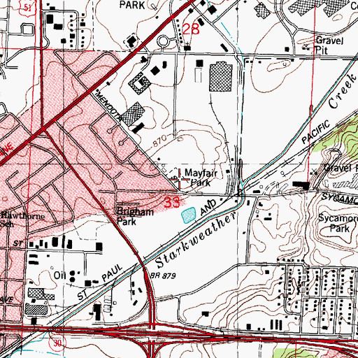 Topographic Map of Mayfair Park, WI