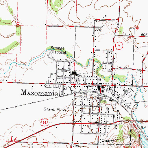Topographic Map of Mazomanie Elementary School, WI