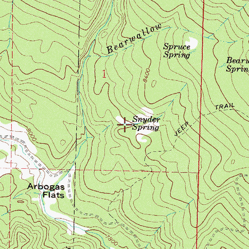 Topographic Map of Snyder Spring, CO