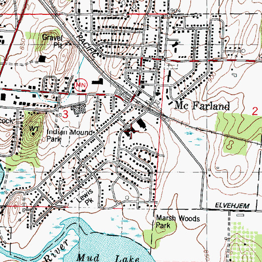 Topographic Map of McFarland Primary School, WI