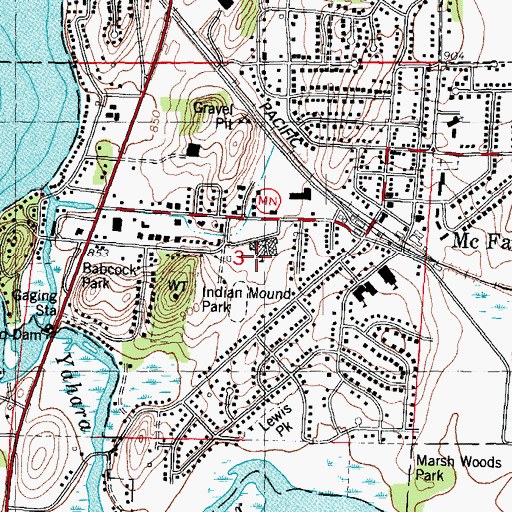 Topographic Map of McFarland High School, WI