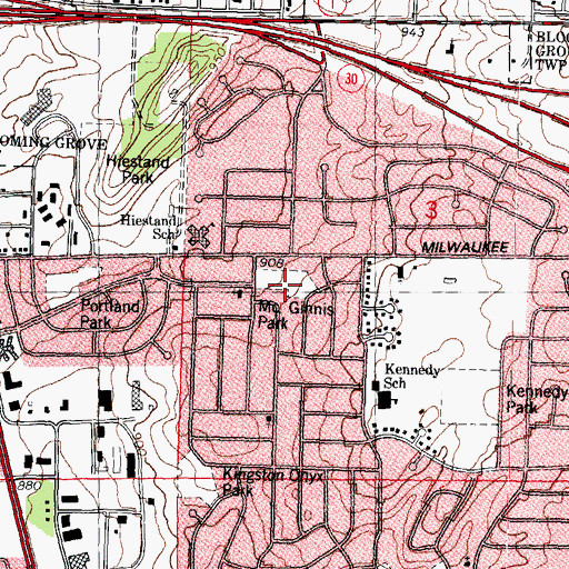 Topographic Map of McGinnis Park, WI