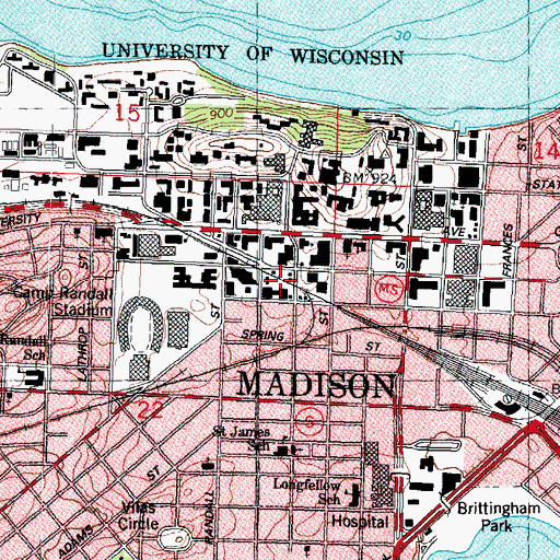 Topographic Map of Meiklejohn House, WI
