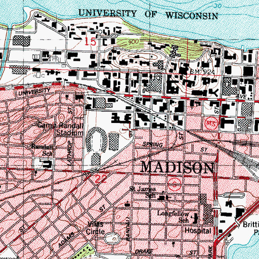 Topographic Map of Memorial Arch, WI