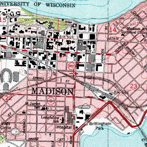 Topographic Map of Merit House, WI