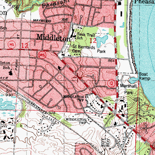 Topographic Map of Mid-Town Shopping Center, WI
