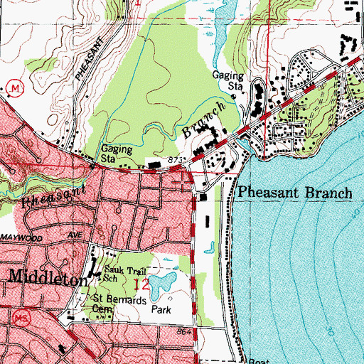 Topographic Map of Middleton Springs Shopping Center, WI