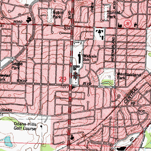 Topographic Map of Midvale Plaza Shopping Center, WI