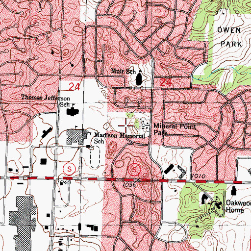 Topographic Map of Mineral Point Park, WI
