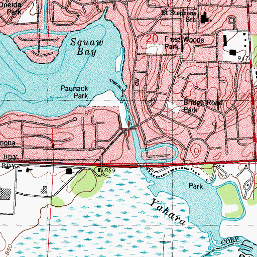 Topographic Map of Monona Crossing, WI