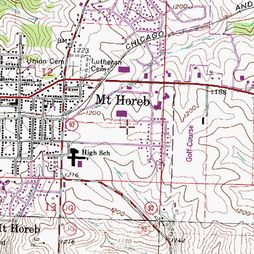 Topographic Map of Mount Horeb Intermediate Center, WI