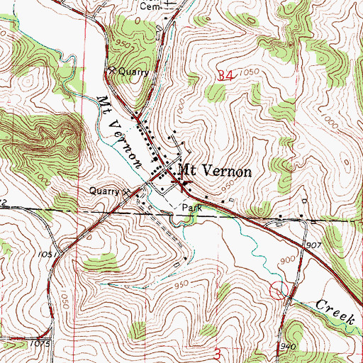 Topographic Map of Mount Vernon School (historical), WI