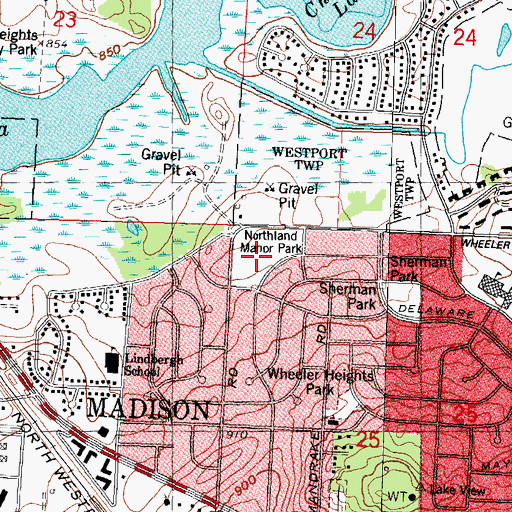 Topographic Map of Northland Manor Park, WI