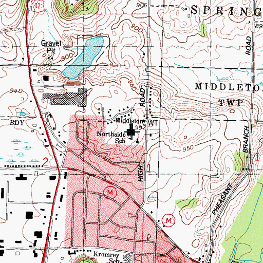 Topographic Map of Northside Elementary School, WI