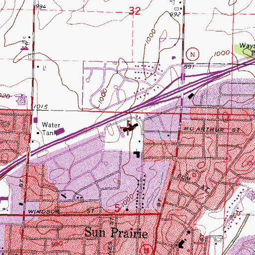 Topographic Map of Northside Elementary School, WI