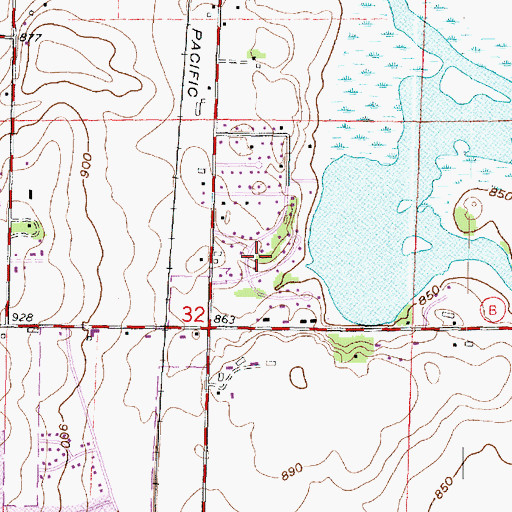 Topographic Map of Oak Knoll, WI