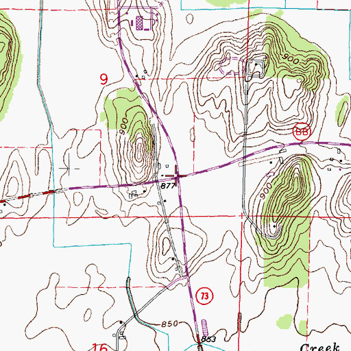 Topographic Map of Old Deerfield, WI