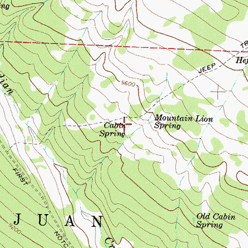 Topographic Map of Cabin Spring, CO
