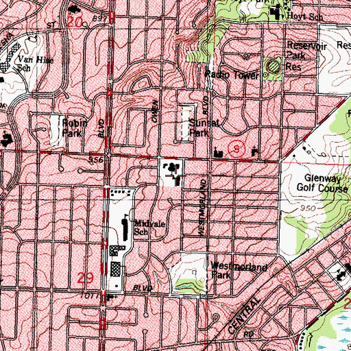 Topographic Map of Our Lady Queen of Peace School, WI