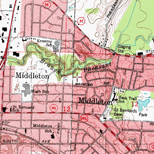 Topographic Map of Parisi Park, WI