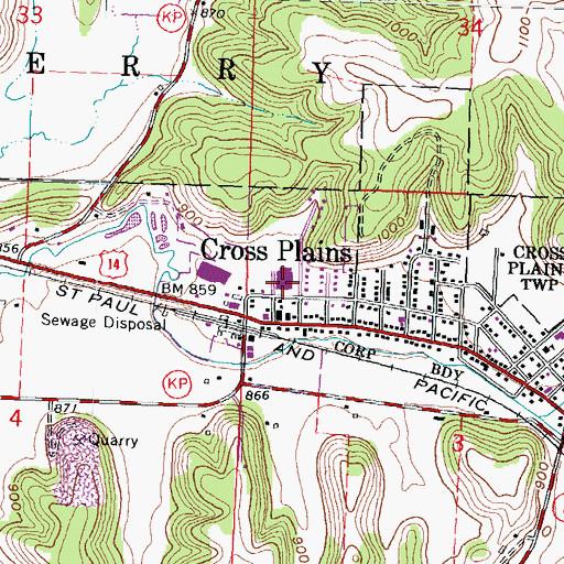 Topographic Map of Park Elementary School, WI