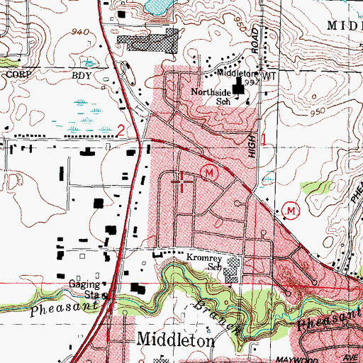 Topographic Map of Parkside Heights Park, WI