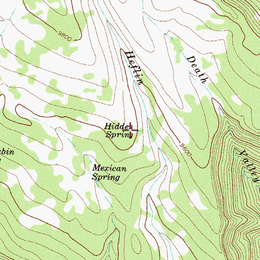 Topographic Map of Hidden Spring, CO