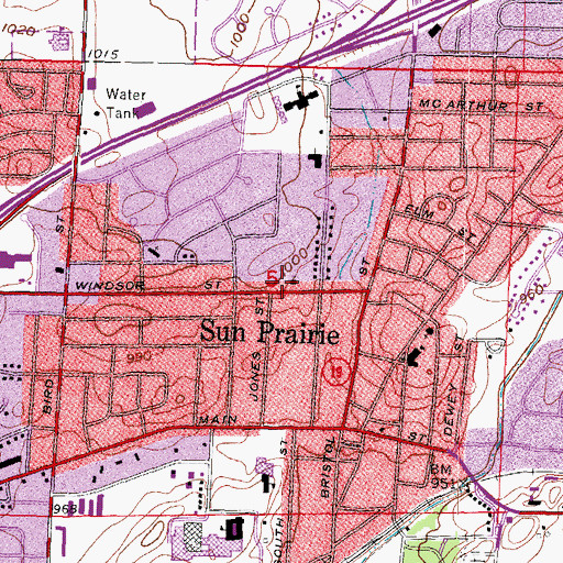 Topographic Map of Peace Evangelical Lutheran Church, WI